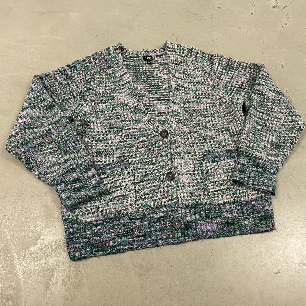 Y2K Lee patterned knitted cardigan sweater